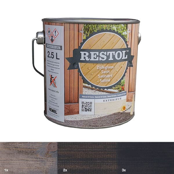 Restol Houtolie | Antraciet | transparant | zijdeglans | 2.5 L