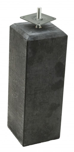 Betonpoer L antraciet met verstelbare plaat 180x180x500mm